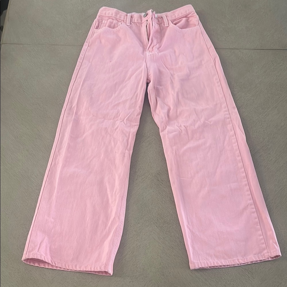 Just Black Denim Pink lemonade Flare Wide Leg Jeans